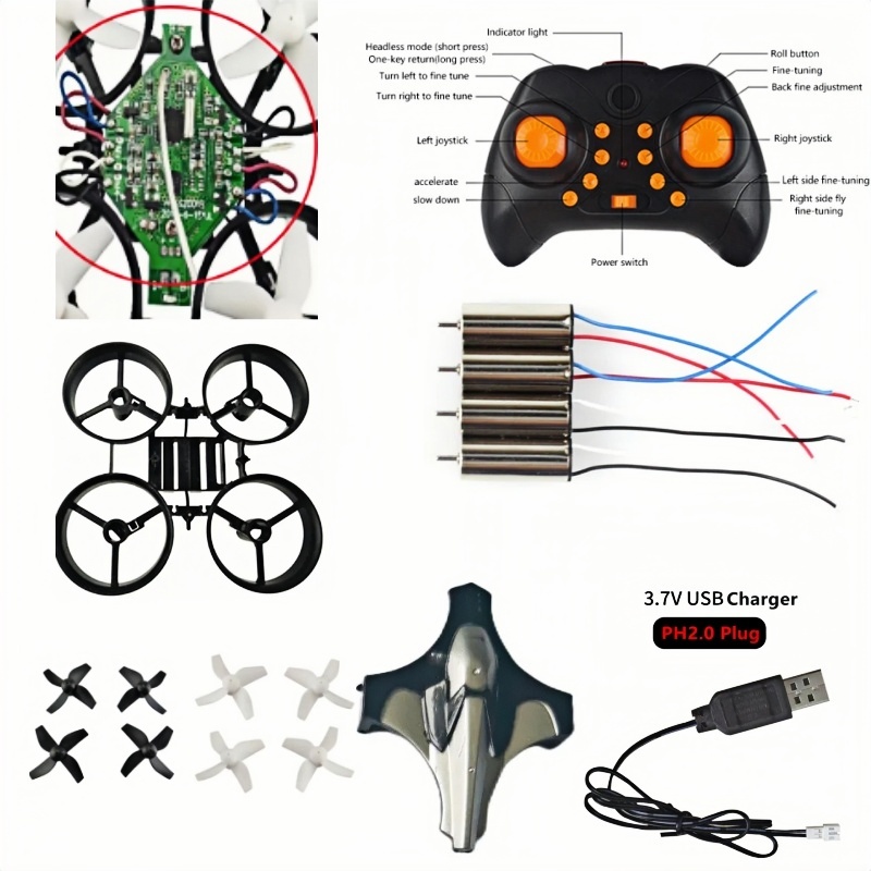 Drone Kit Beginner - Komplettes DIY-Drohnen-Kit 2.4G 6-Achsen-Gyroskop Headless 3D-Roll