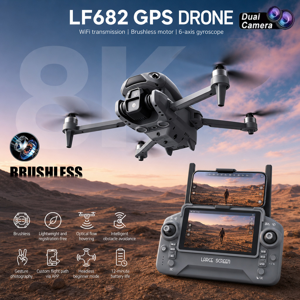 Drone Kit Professional - Neue LF682 Drohne mit 8K Dual-Kamera,